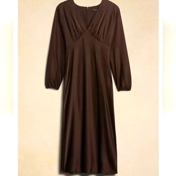 BANANA REPUBLIC BLOUSSANT-SLEEVE MIDI DRESS - Picture 3 of 8